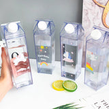 【XLY】Clear milk carton water bottle 500ml