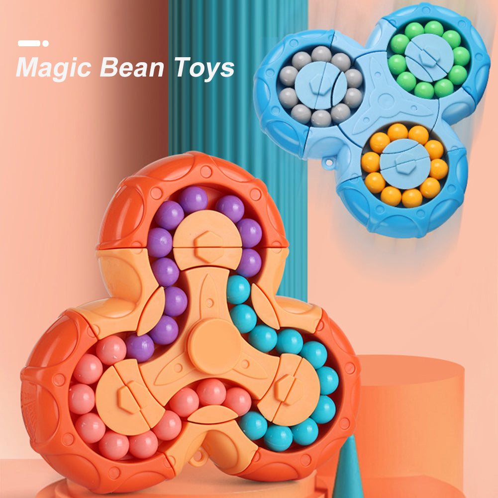 50% off Magic Cube Bean Cube Fingertip Gyro Rotating Decompression Fidget Toy Stress Relief Spin Bead Puzzles Education Game