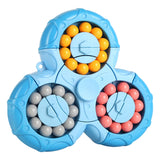 50% off Magic Cube Bean Cube Fingertip Gyro Rotating Decompression Fidget Toy Stress Relief Spin Bead Puzzles Education Game