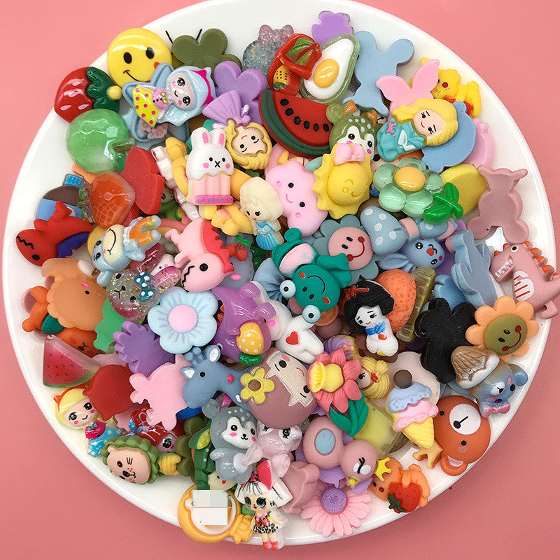 70% OFF 【OHMS】DIY cartoon resin patch animal fruit flowers mixed models